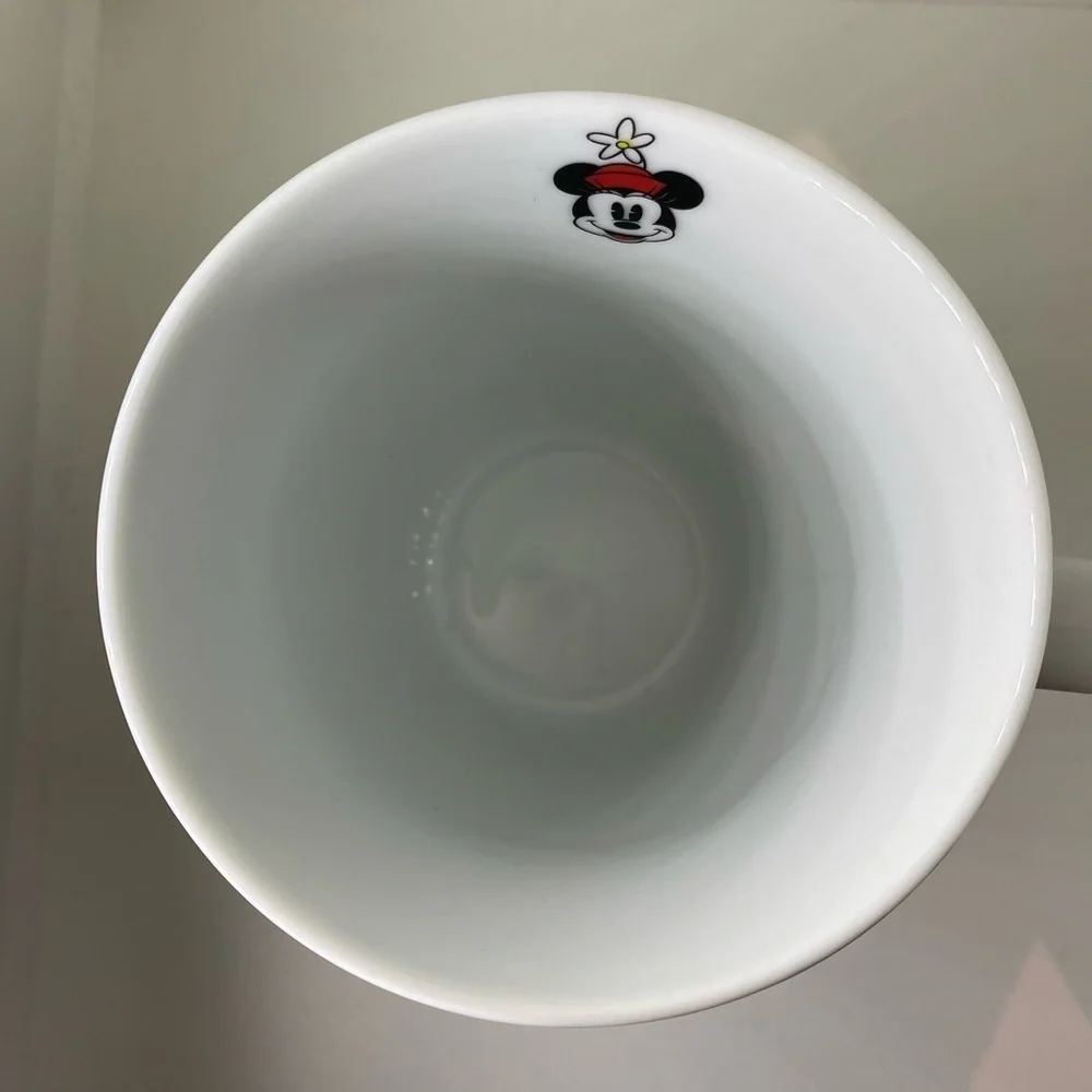 Disney Minnie  & Mickey Mouse Faces All Over Coffee Mug Black White Red …